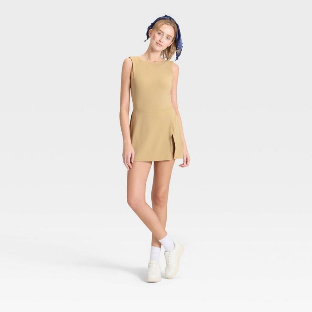 Women's Game Day High Neck Low Back Active Dress - JoyLab Gold XXS